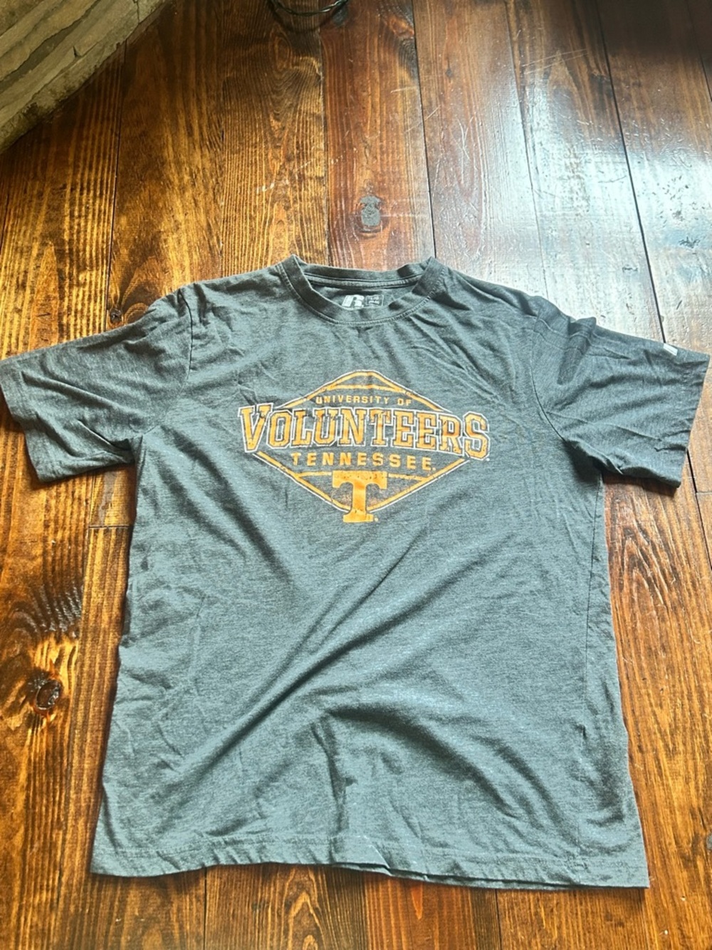 Russell Athletic Gray Tennessee Volunteers Graphic Tee with Orange Logo NWOT